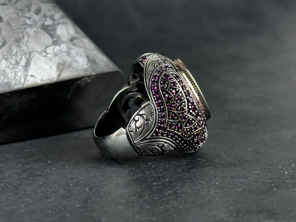 Islamic Tevhid Ring: Sterling Silver, Handmade Spiritual Design