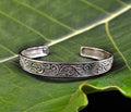 Sterling Silver Cuff Bracelet: Handmade Engraved - Adjustable Fit