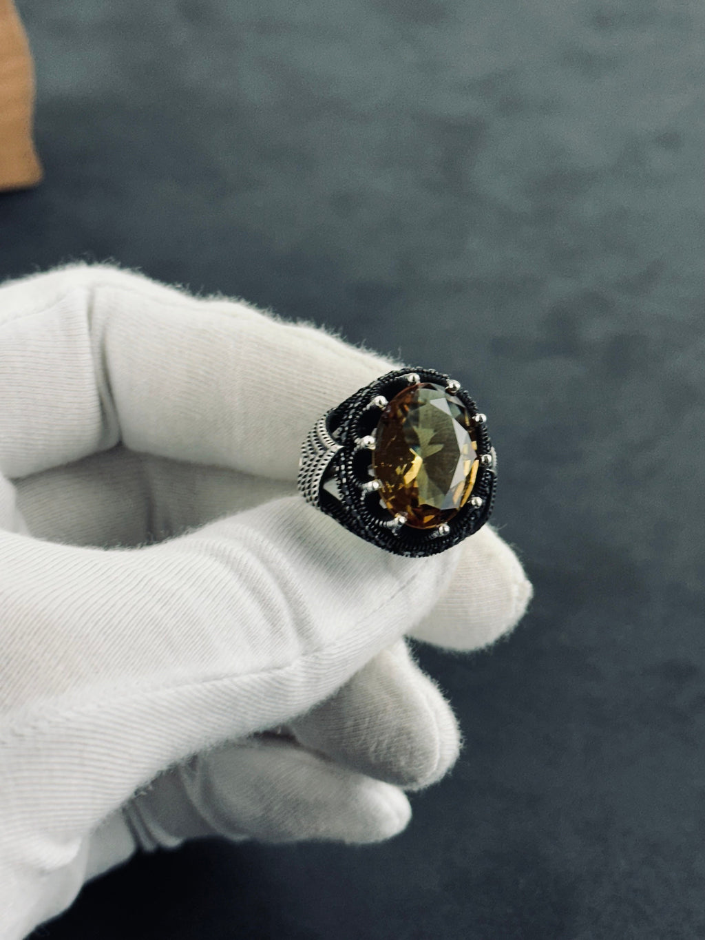 Majestic King Crown Ring - Artisanal Diaspore Gemstone