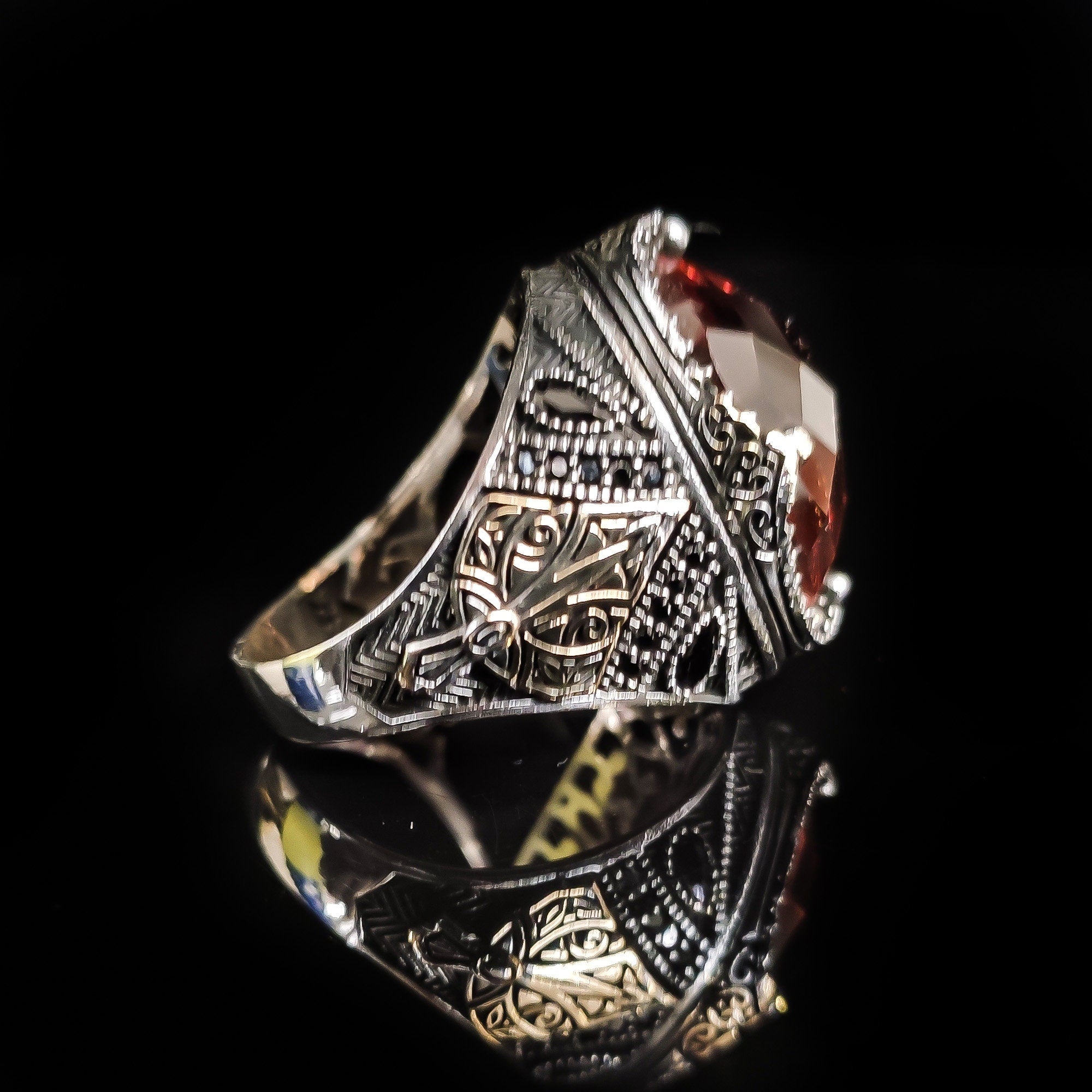Sterling Silver Ring: Rare Sultanit Gemstone - Handmade Statement Jewelry
