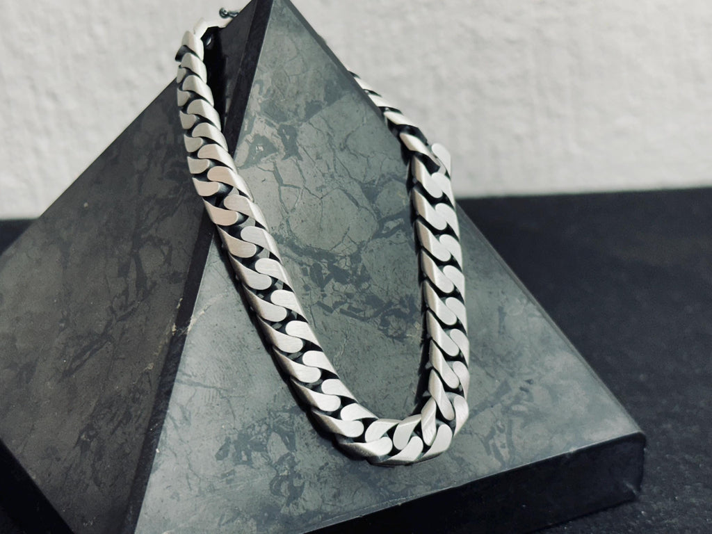 Sterling Silver Men's Chain Bracelet - Handmade Turkish Jewelry