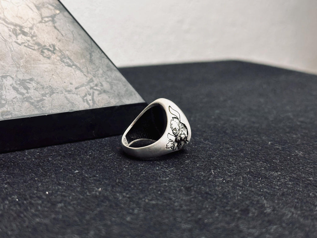 Lion Ring: Bold Sterling Silver - Chunky Gothic Zodiac Style