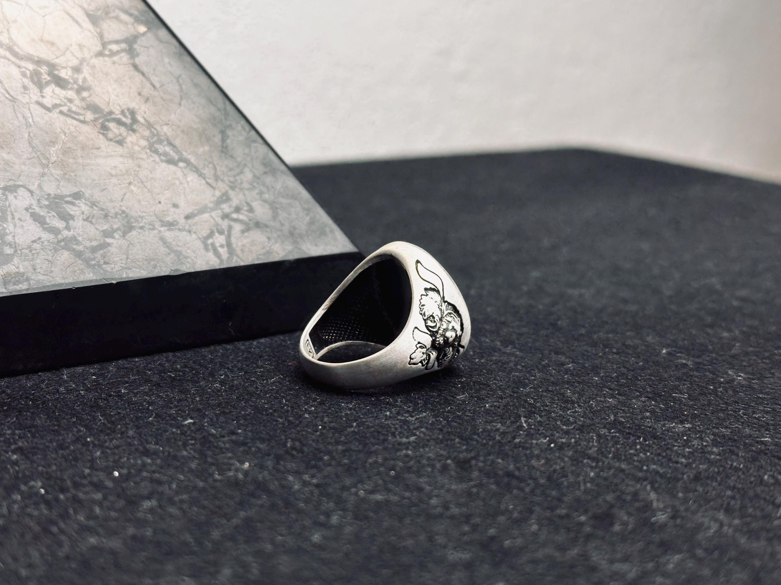 Lion Ring: Bold Sterling Silver - Chunky Gothic Zodiac Style