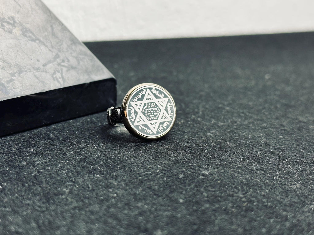 Solomon Seal Ring: Sterling Silver Islamic Talisman - Handmade Design
