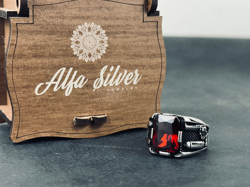 Bullet Ring Sterling Silver Revolver Style (Unisex, Handmade)