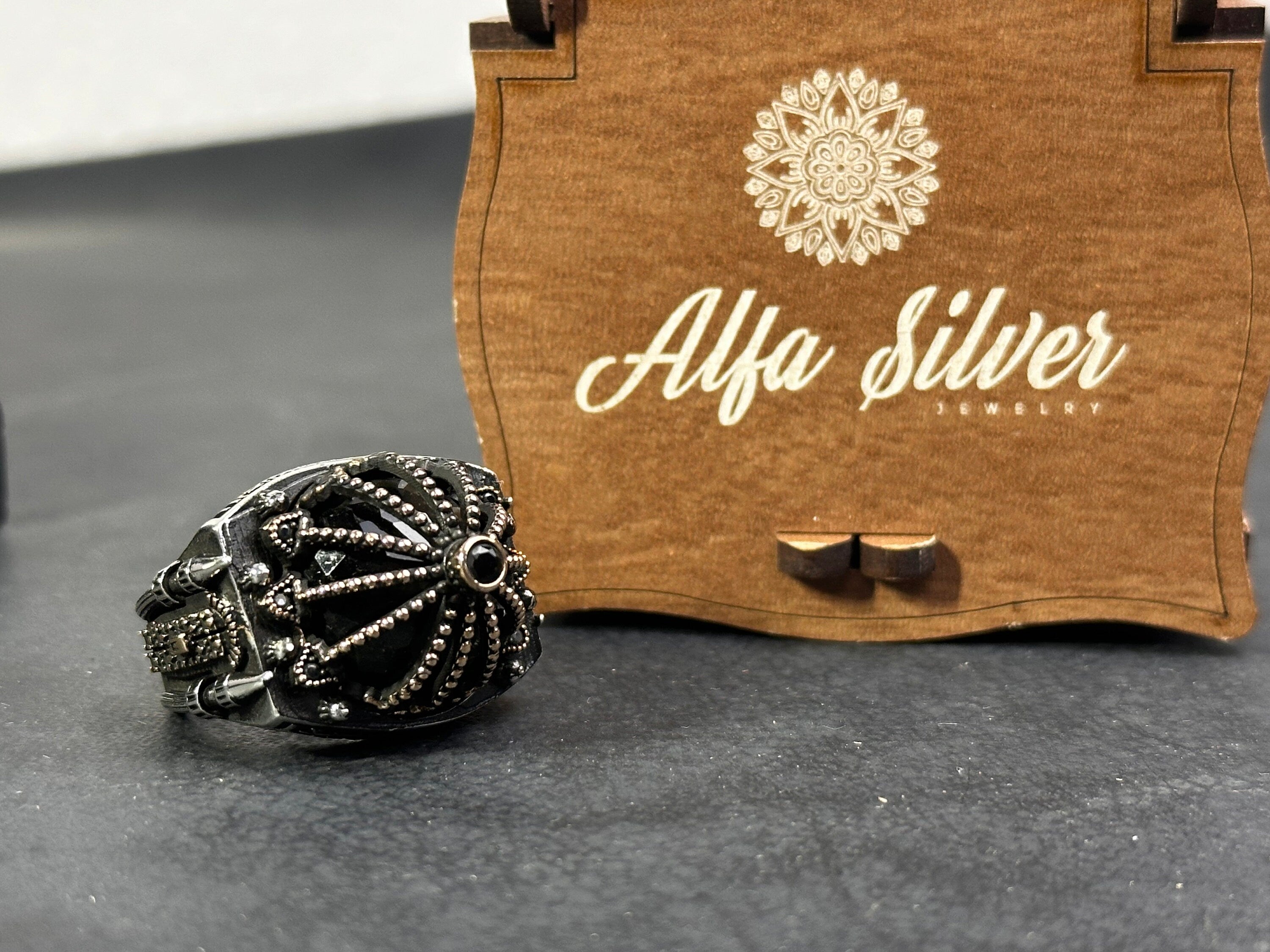 Al Aqsa Mosque Sterling Silver Ring - Oversized Handmade Men's Band