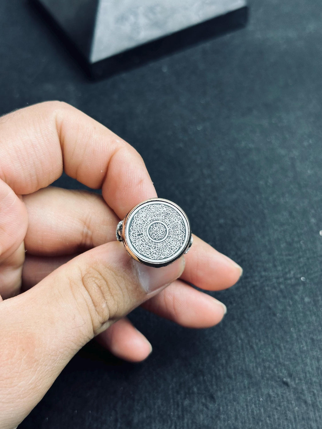 Silver Statement Ring: Surah Inshirah Engraving (Sterling, Handmade)