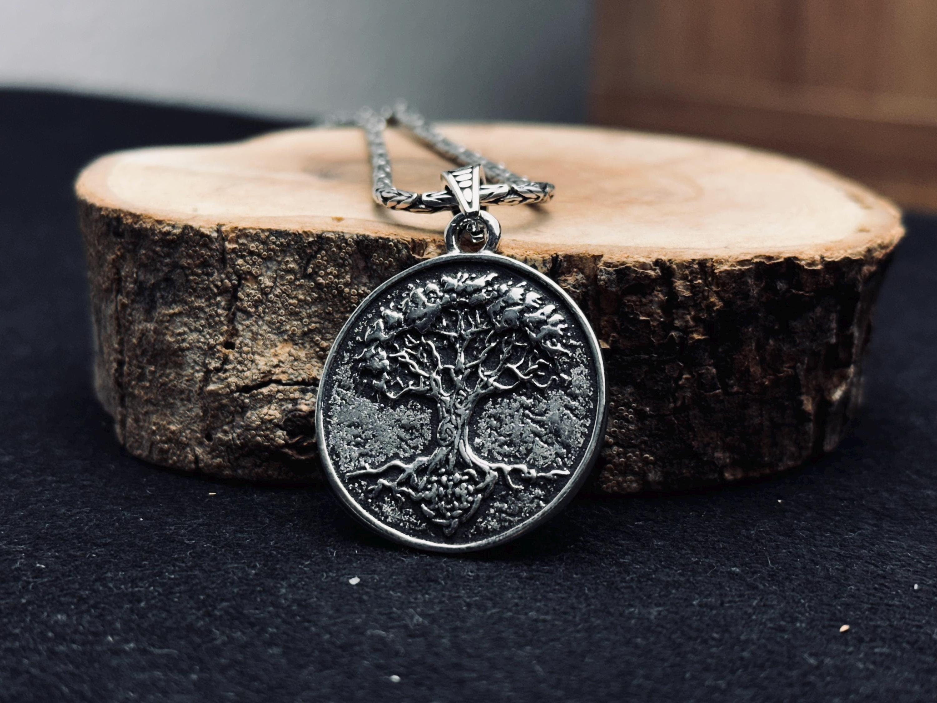 Yggdrasil Silver Necklace: Handmade Viking Tree of Life Pendant
