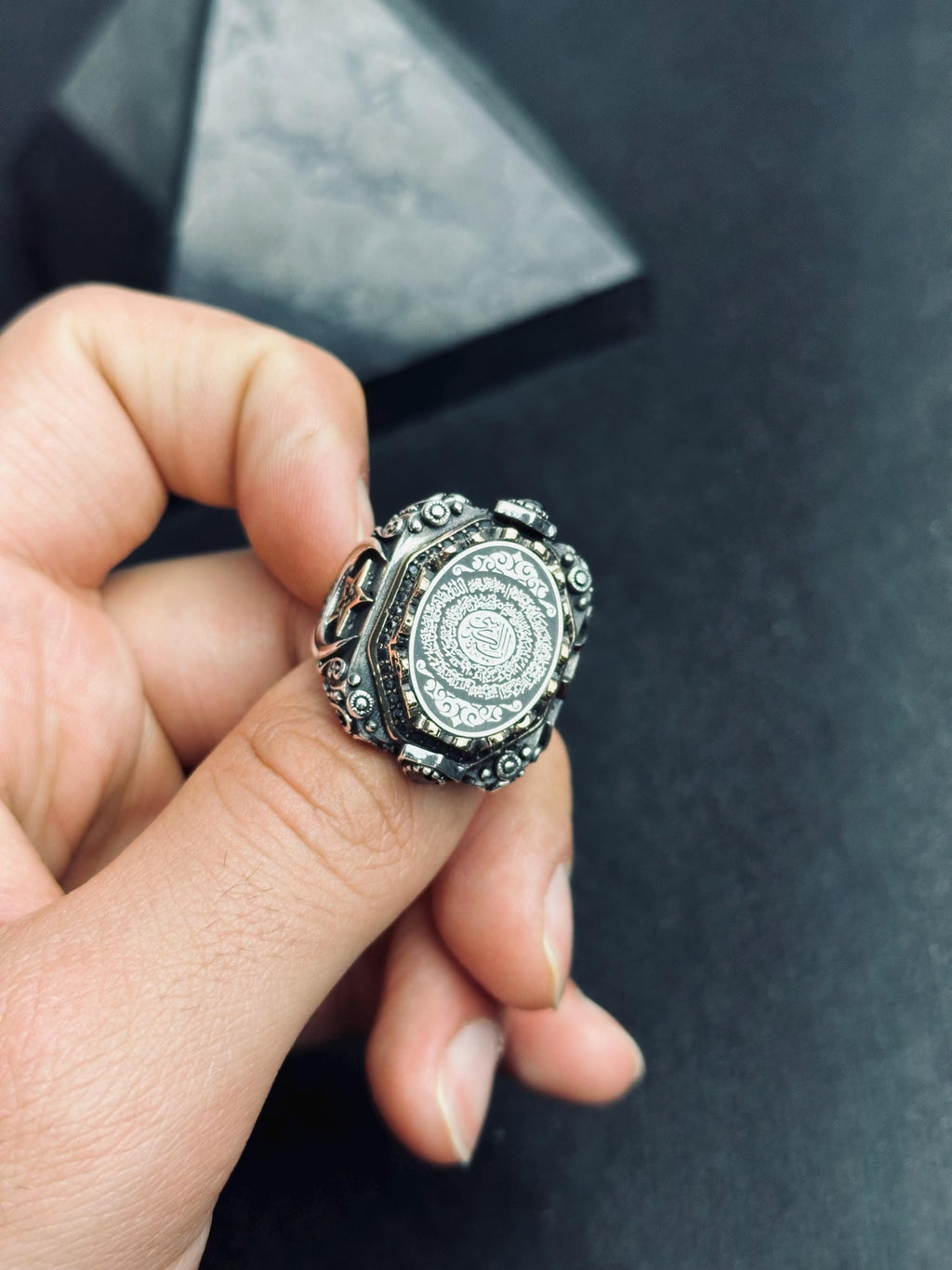Surah Inshirah Ring: Sterling Silver - Handmade Arabic Script