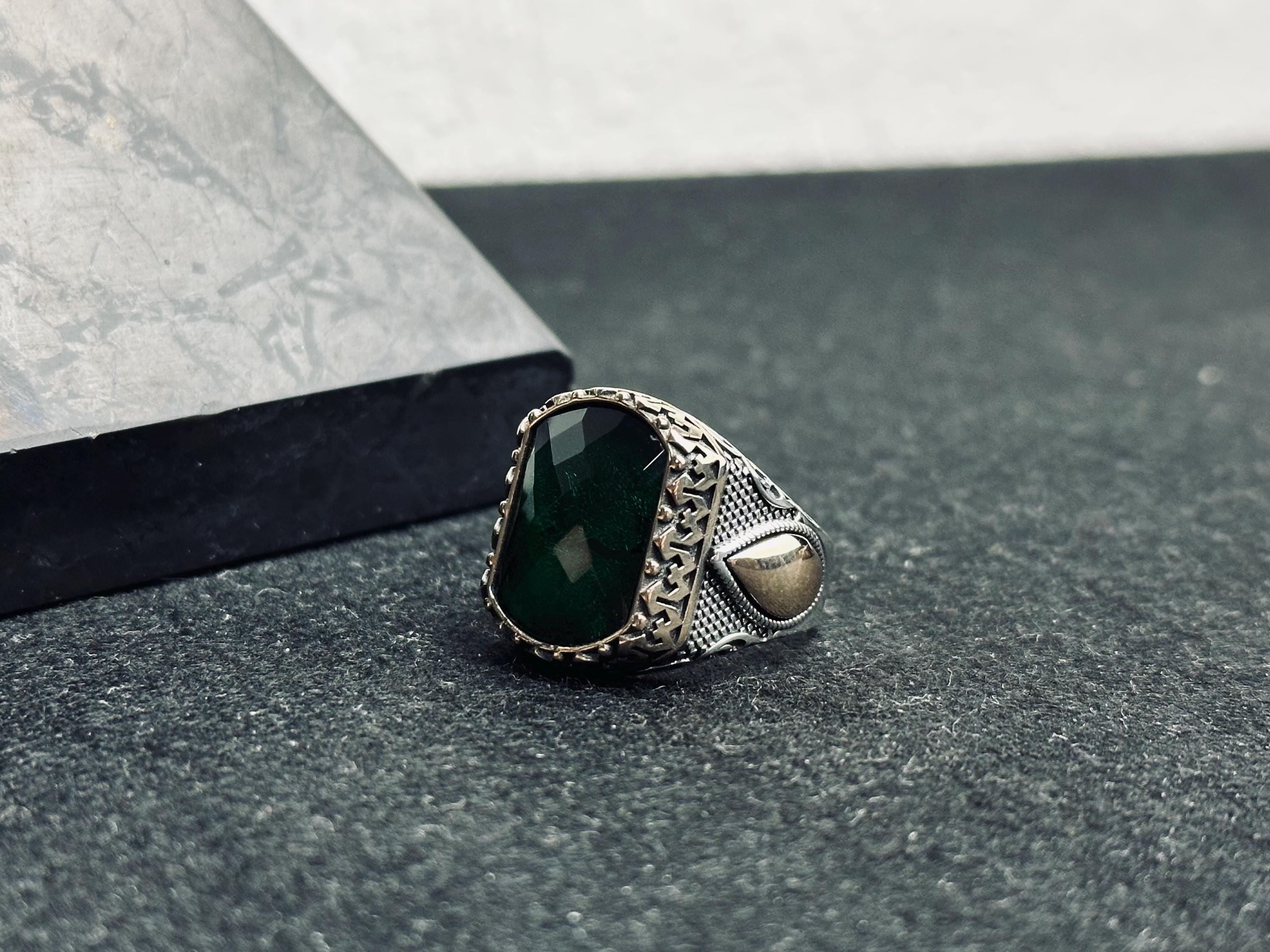 Colombian Emerald Ring: Handmade Sterling Silver Statement Jewelry