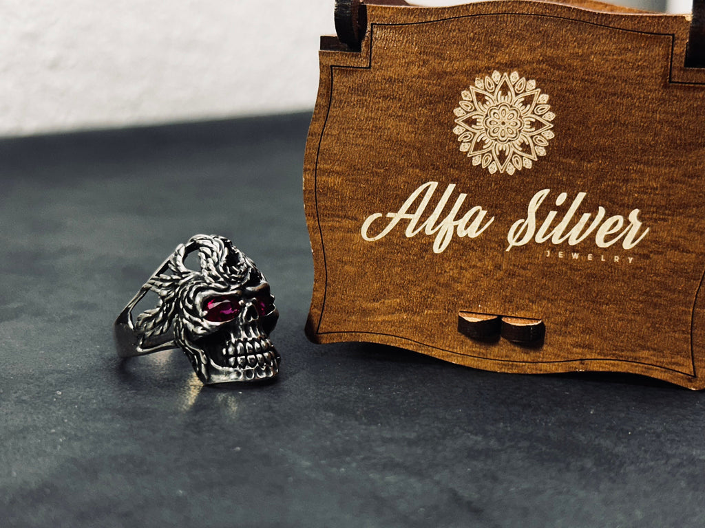Skull Ring: Chunky Sterling Silver - Handmade Gothic Style