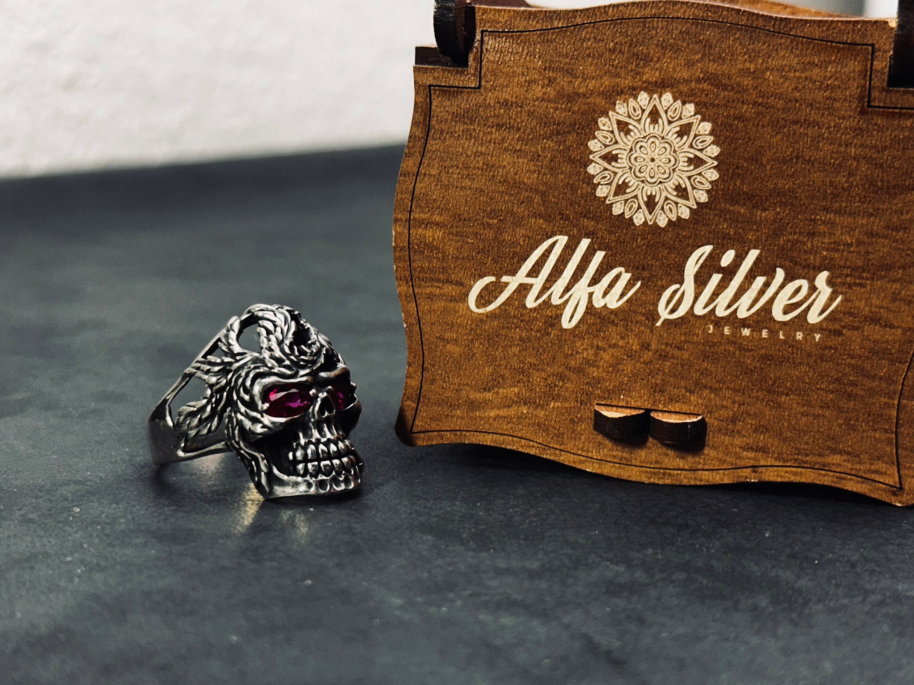 Skull Ring: Chunky Sterling Silver - Handmade Gothic Style
