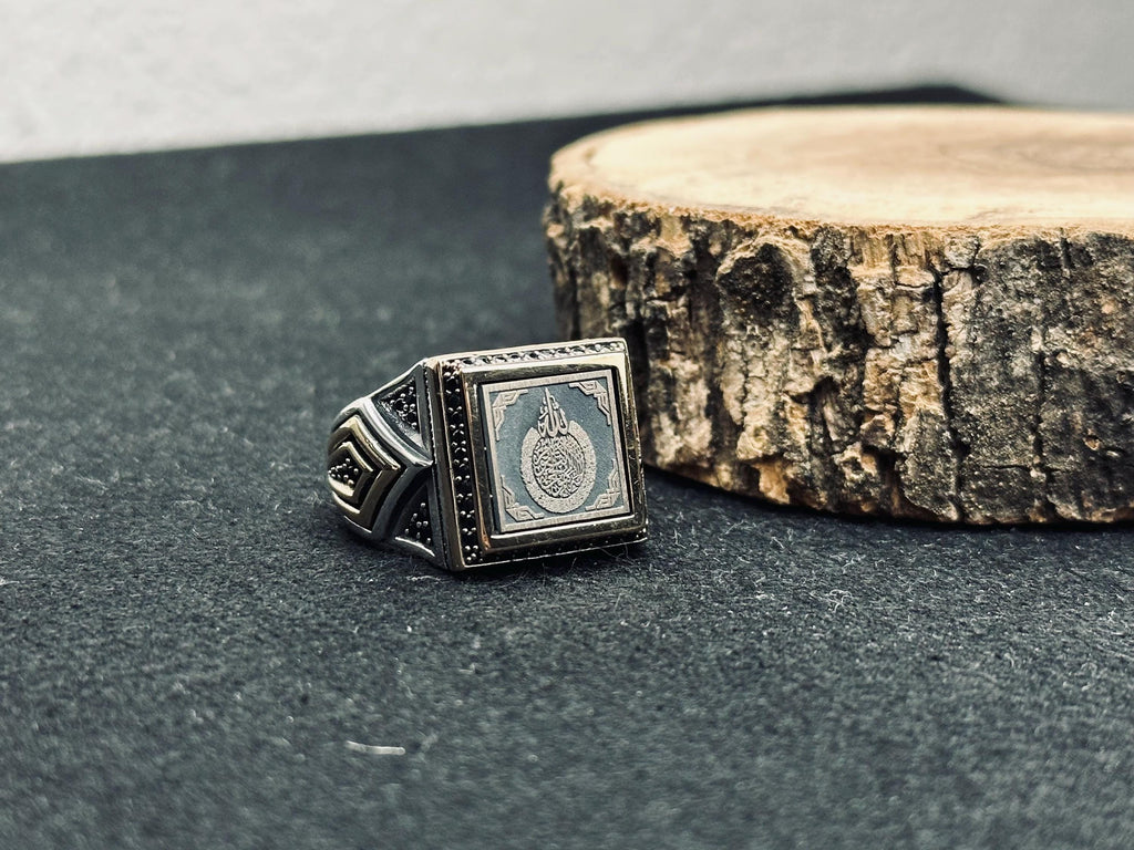 Arabic Calligraphy Ring - Minimal Handmade Sterling Silver Jewelry
