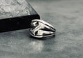 Sterling Silver Ring: Tree Bark Design - Handmade Men's Band