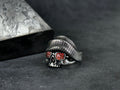 Skull Ring: Gothic Biker Style with Sunglasses (Sterling Silver)