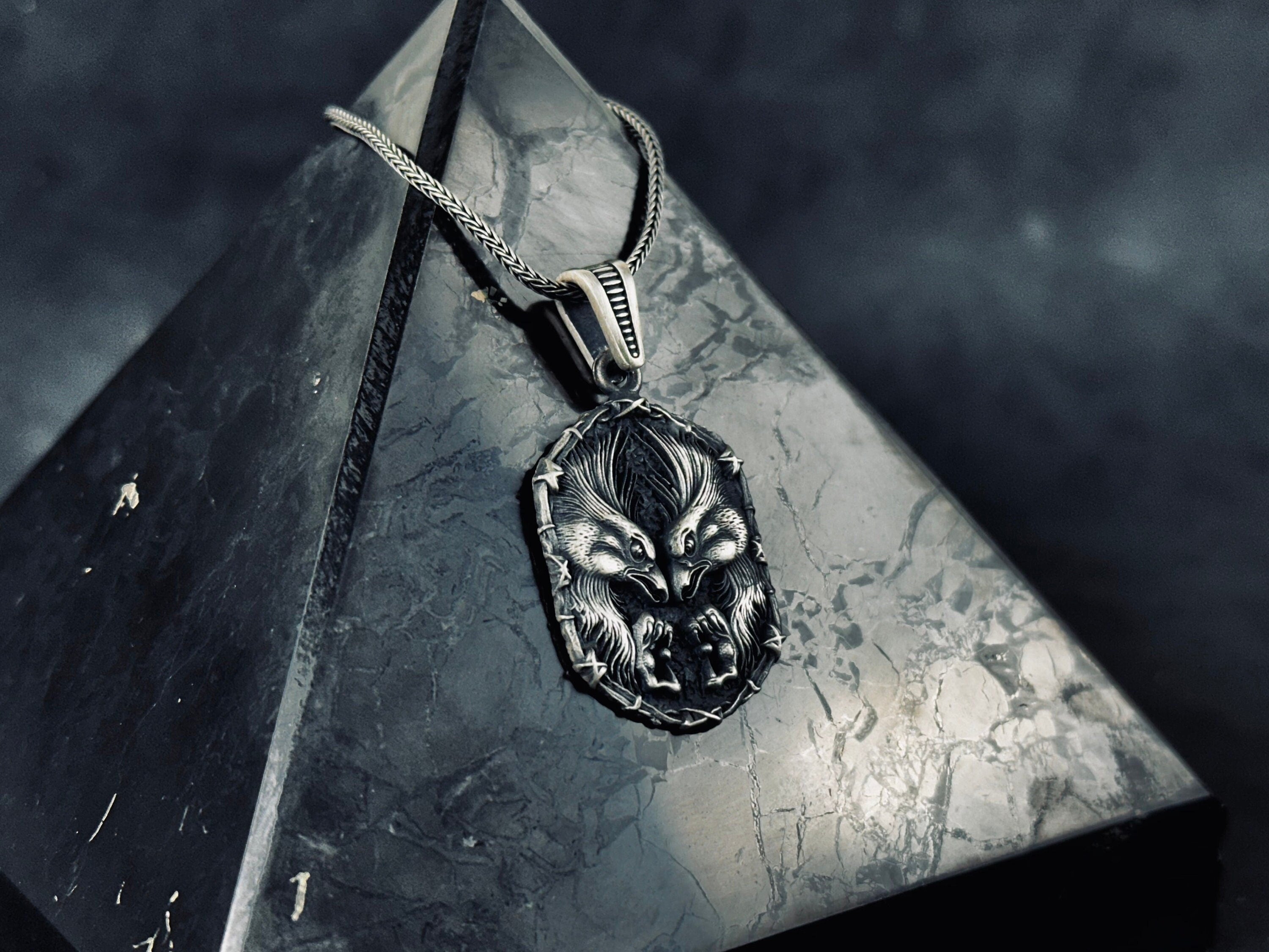Phoenix Pendant Necklace: Sterling Silver - Rebirth Symbol
