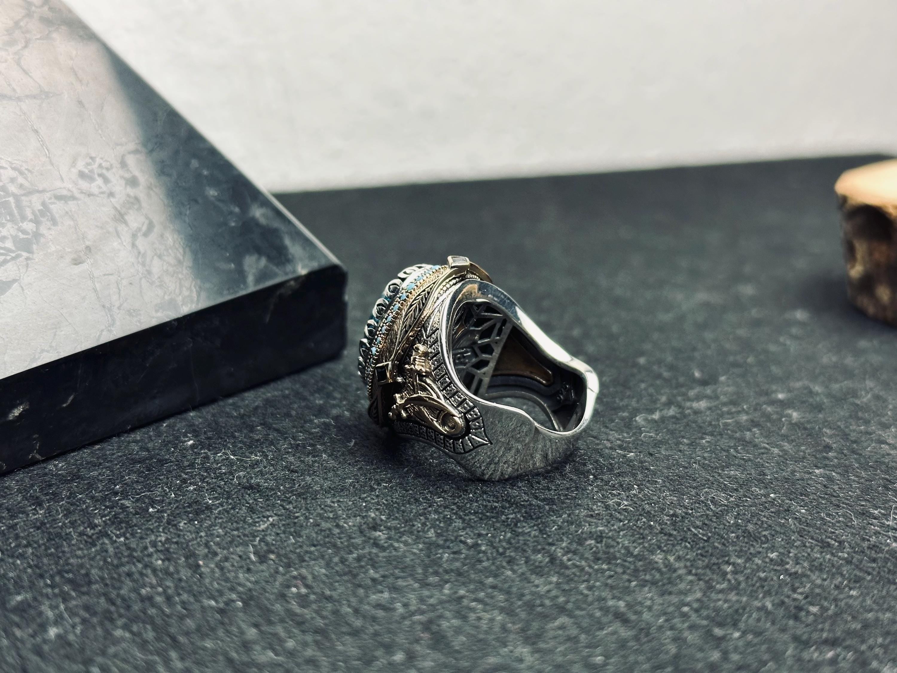 Aquamarine Oval Ring - Handmade Sterling Silver, Turkish Design