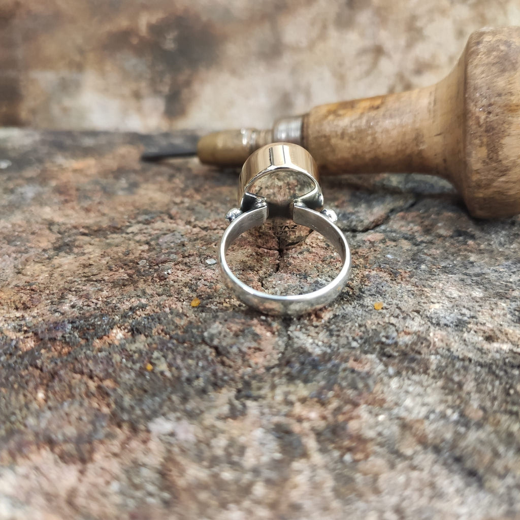 Paraiba Tourmaline Ring: Handmade Sterling Silver Jewelry (Blue Stone)