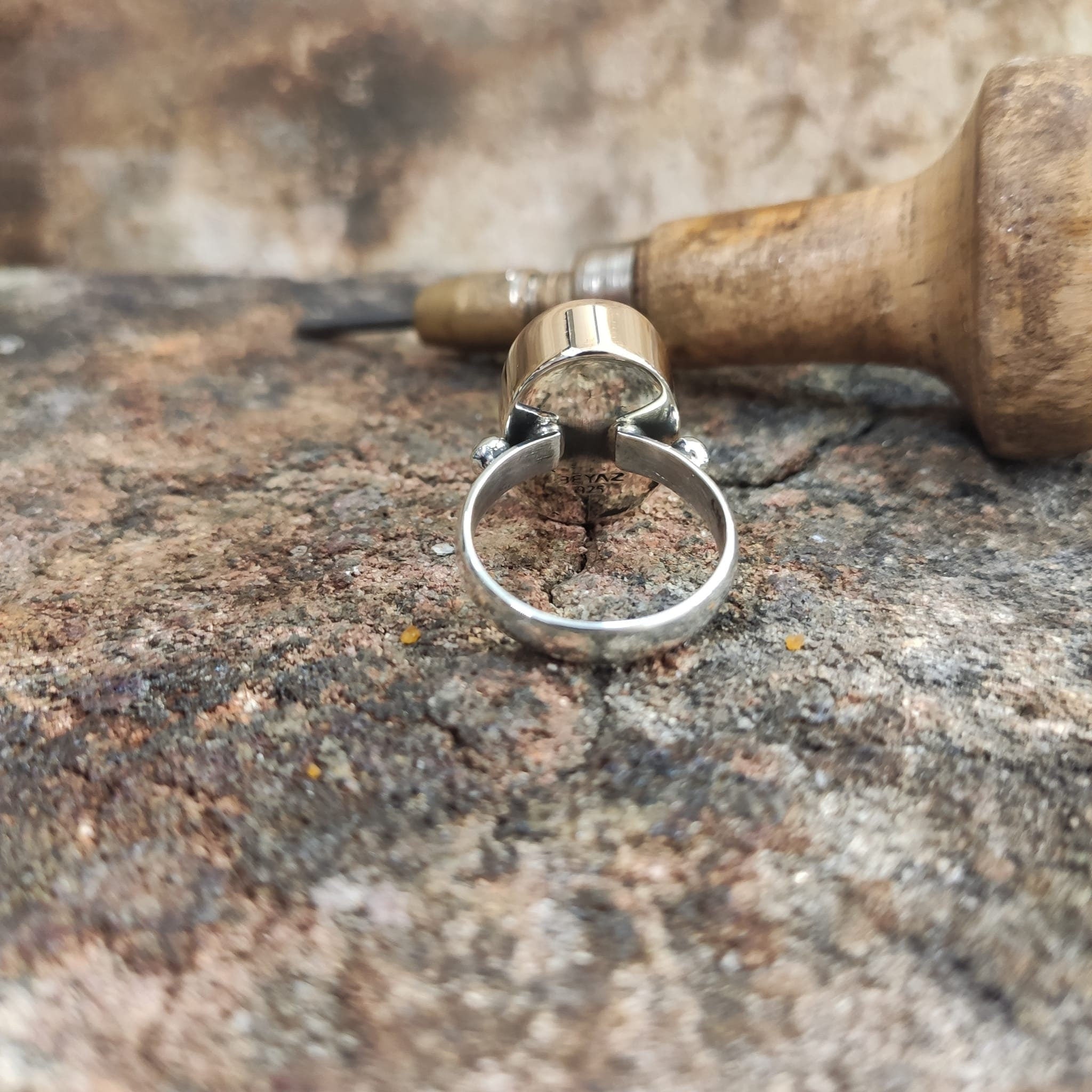 Paraiba Tourmaline Ring: Handmade Sterling Silver Jewelry (Blue Stone)