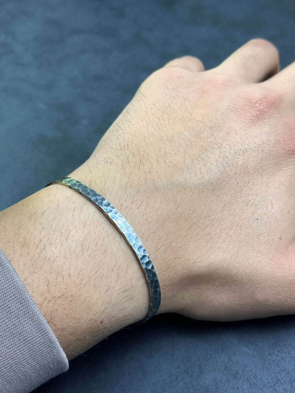 Hand Engraved Silver Cuff: Minimalist Design (Adjustable, Sterling)