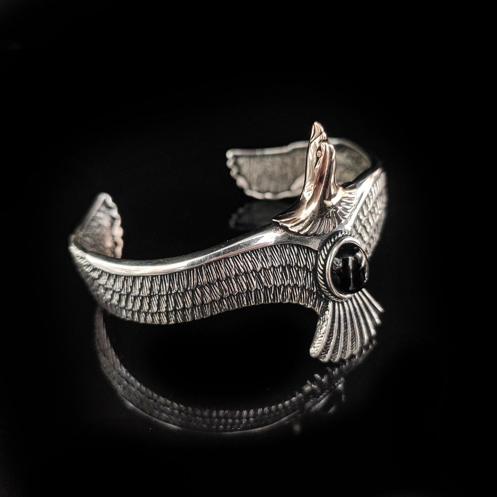 Handmade Sterling Silver Eagle Bracelet (Adjustable, Unisex)