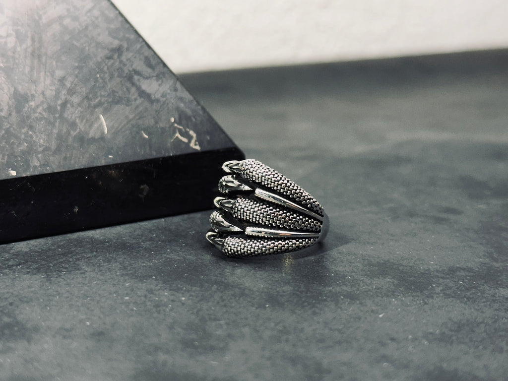 Men's Claw Silver Ring - Handmade 925 Sterling Statement Band