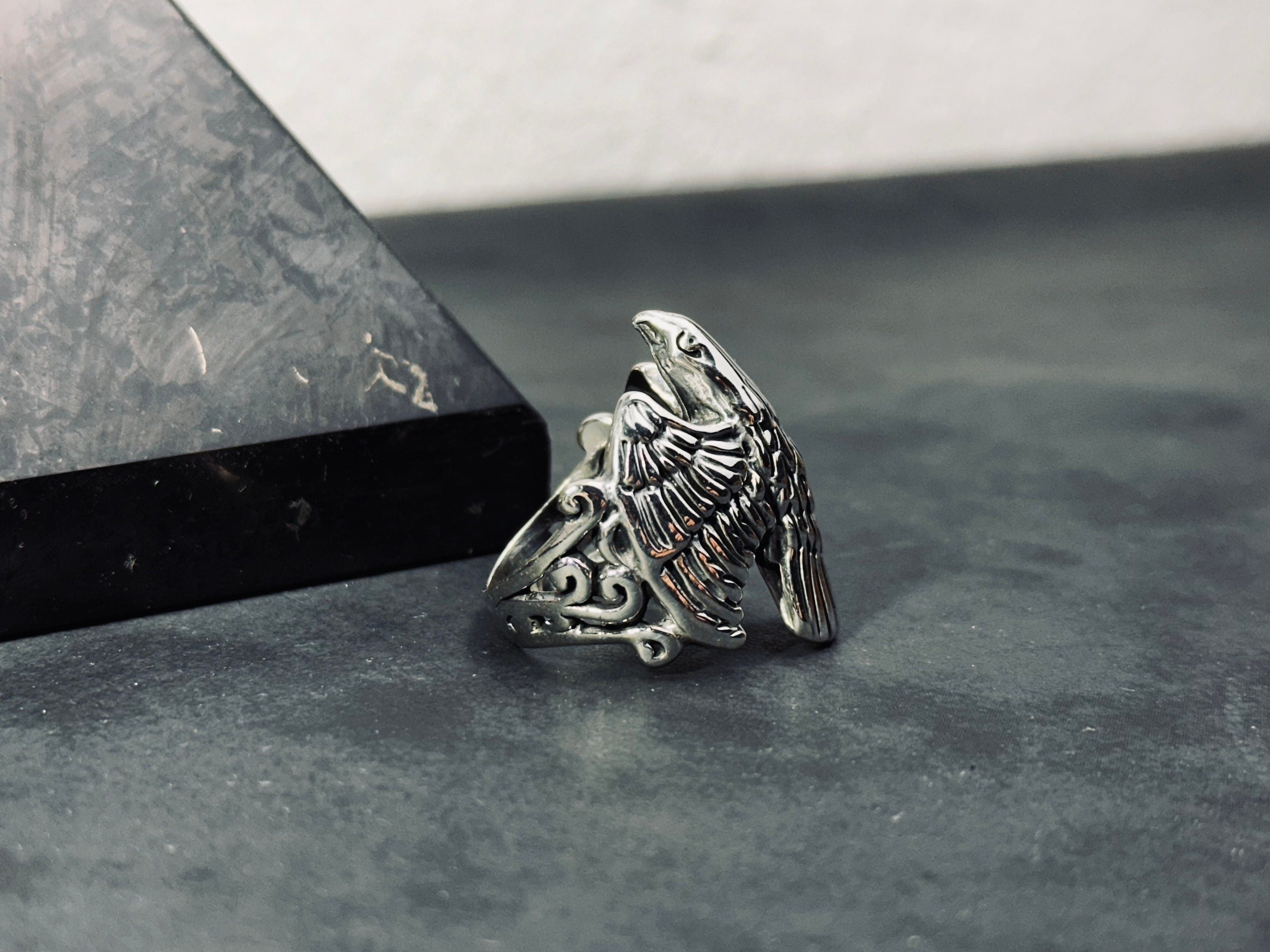 Falcon Ring: Solid Sterling Silver Minimalist Style (Men's Jewelry)