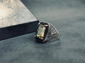 Sultanite Gemstone Ring: Color Changing Rectangular Cut Silver