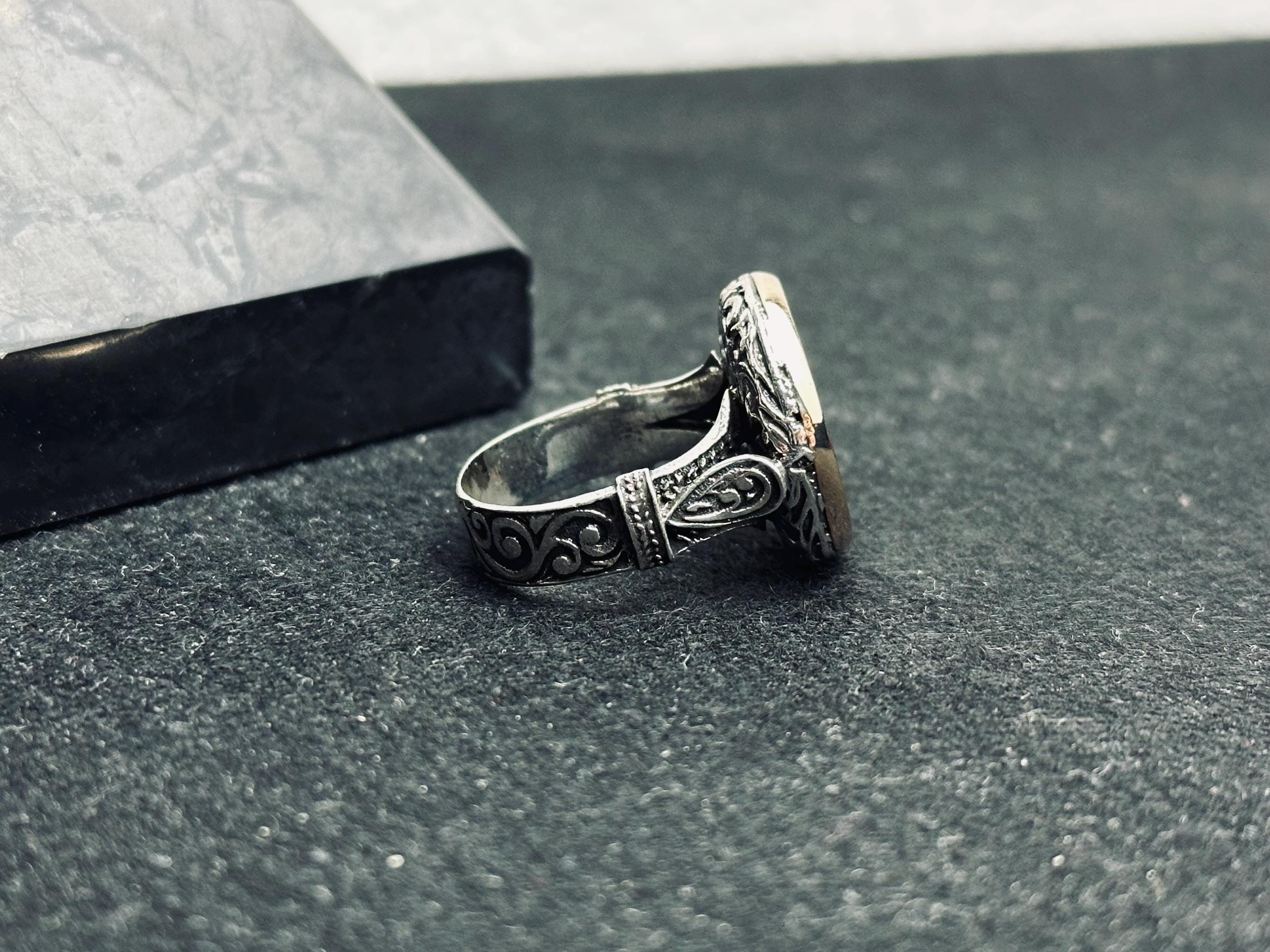 Silver Statement Ring: Surah Inshirah Engraving (Sterling, Handmade)