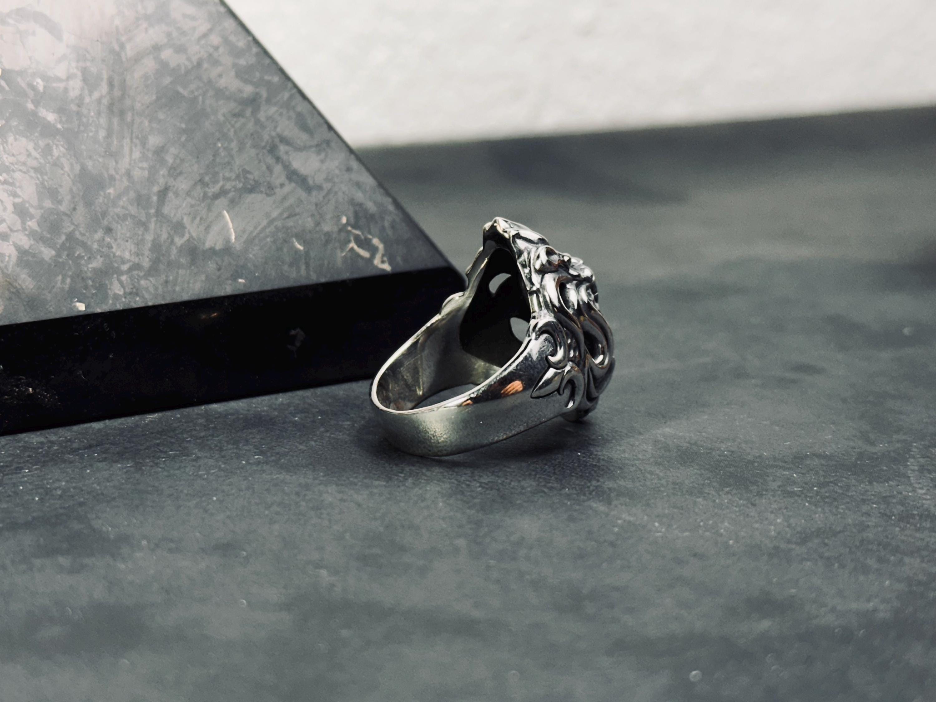 Lion Head Ring: Sterling Silver Animal Jewelry (Handmade, Men's)