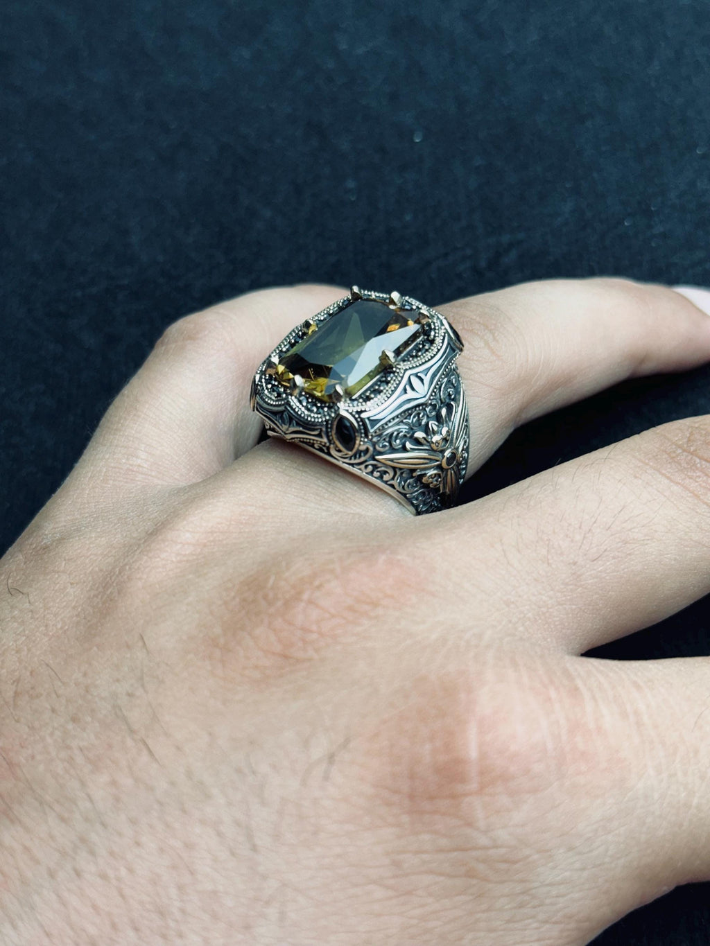 Sterling Silver Sultanite Ring: Rare Color-Shift Gem (Square Cut)