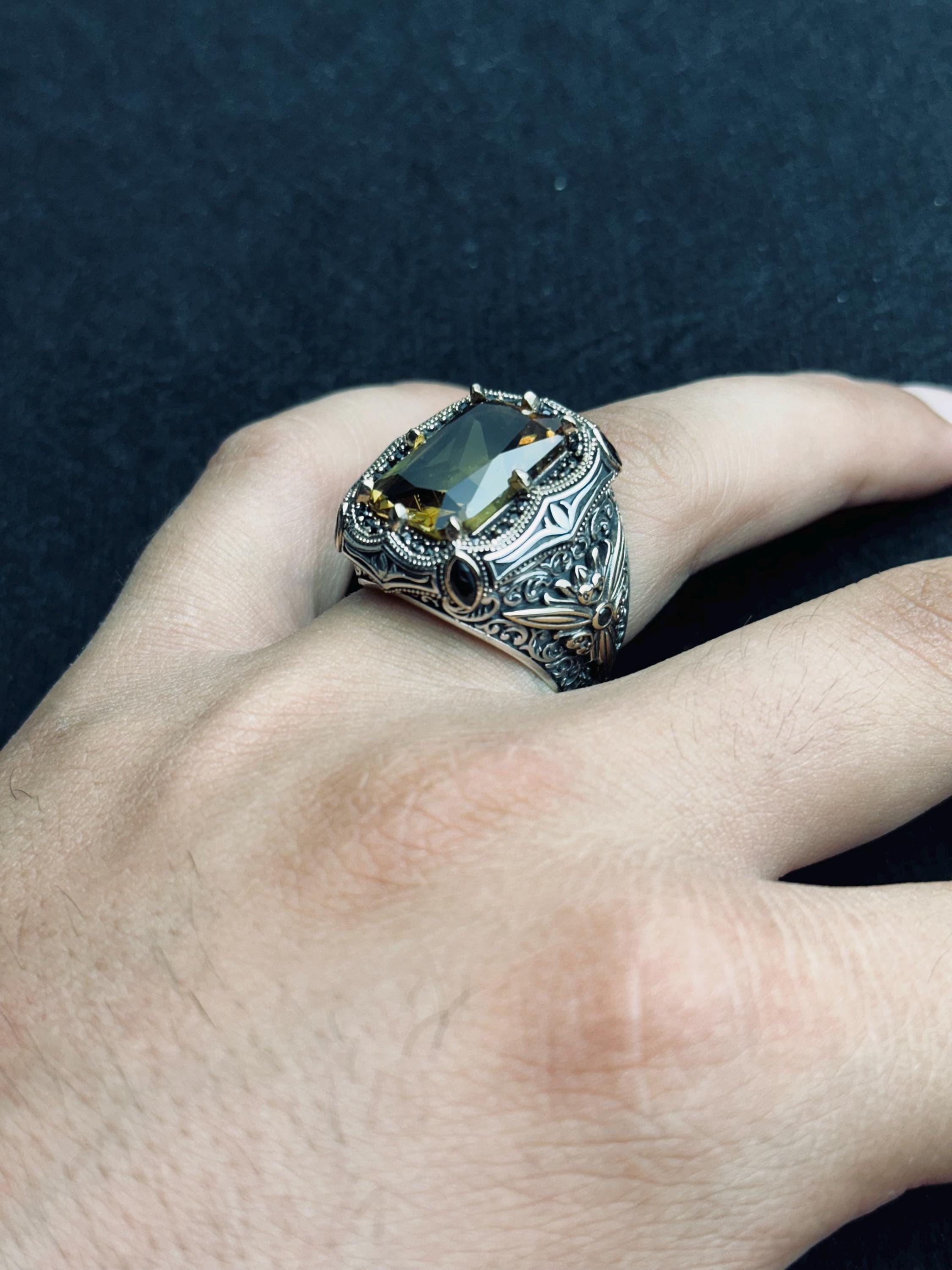 Sterling Silver Sultanite Ring: Rare Color-Shift Gem (Square Cut)
