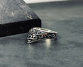 Engraved Silver Thumb Ring - Handmade Compass Design