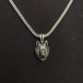 Wolf Head Pendant Necklace: Sterling Silver Men's Jewelry (Handmade)