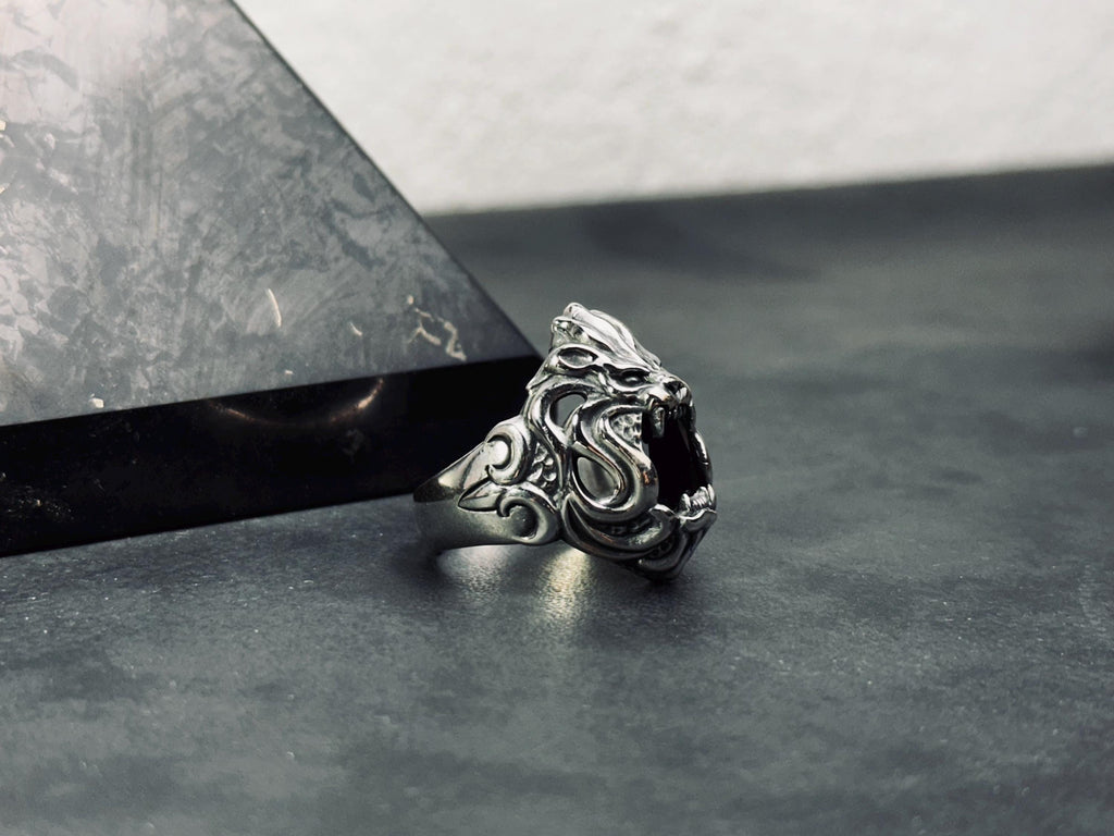 Lion Head Ring: Sterling Silver Animal Jewelry (Handmade, Men's)