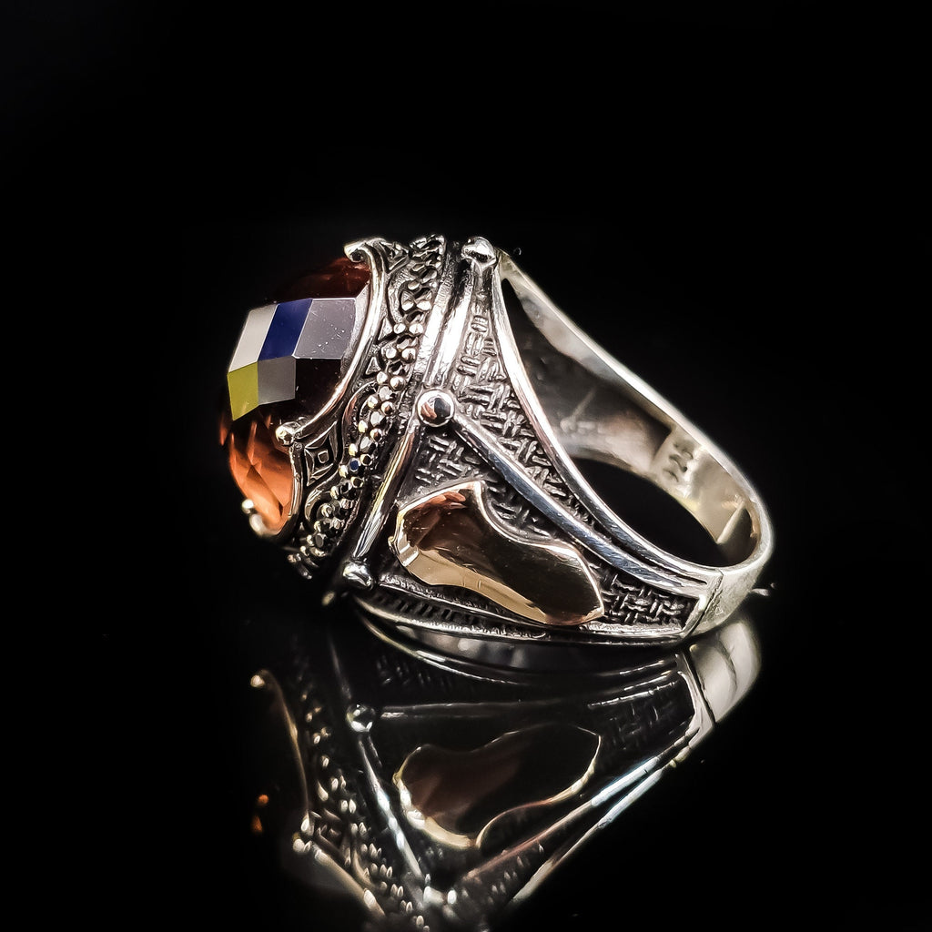 Unisex Sultanit Ring, Sterling Silver (Handmade, Color-Shift Stone)