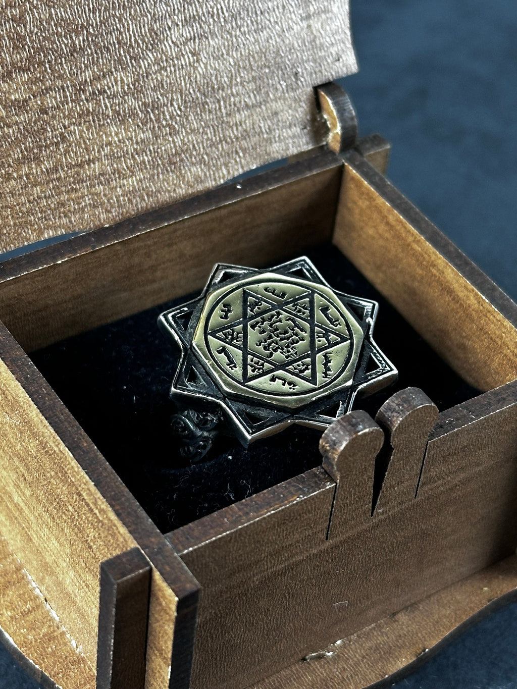 Solomon Seal Ring: Sterling Silver Statement Jewelry (Octagonal Star)