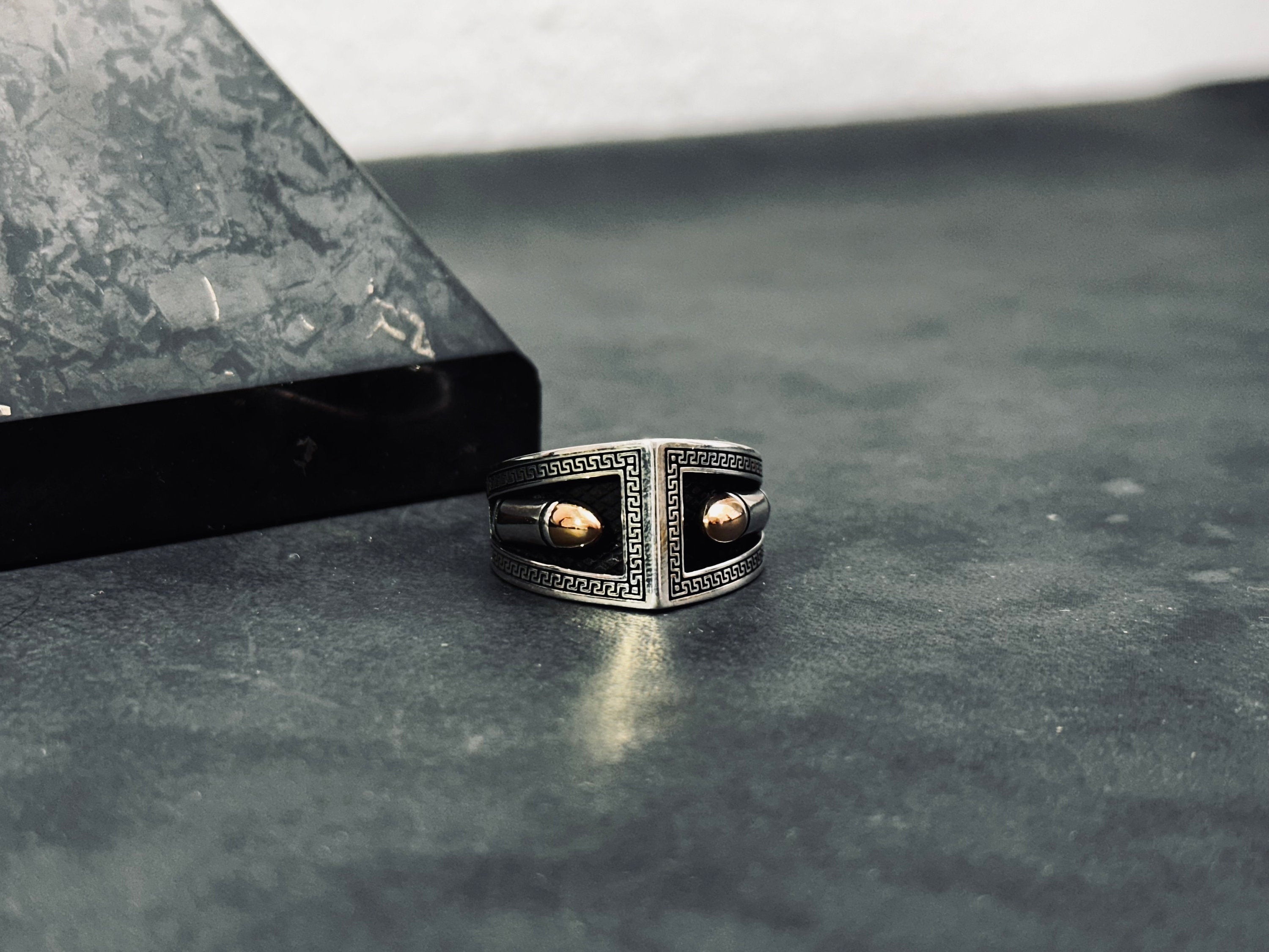 Greek Sterling Silver Bullet Ring (Handmade, Men's Size)