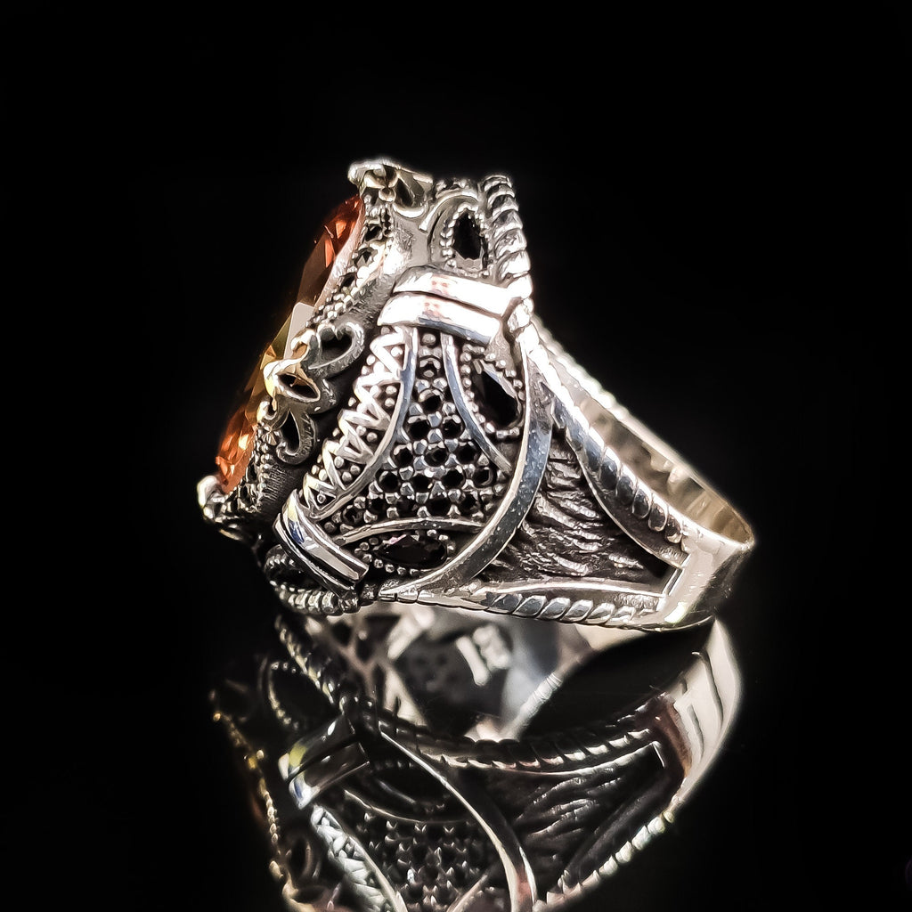 Sterling Silver Sultanite Ring, Handmade Color-Changing Gemstone (Men's Size)