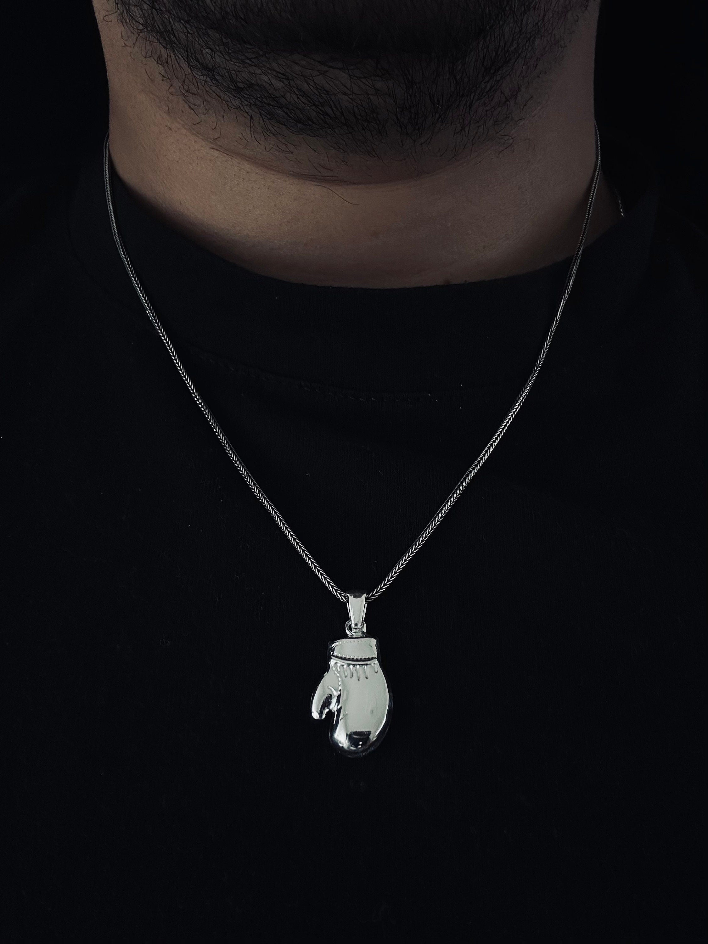 Boxing Glove Necklace - Silver Pendant on Chain