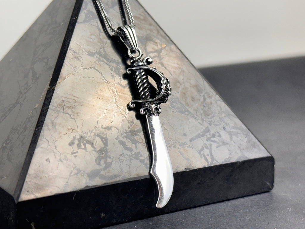Sword Necklace Pendant: Sterling Silver Viking and Spartan Style