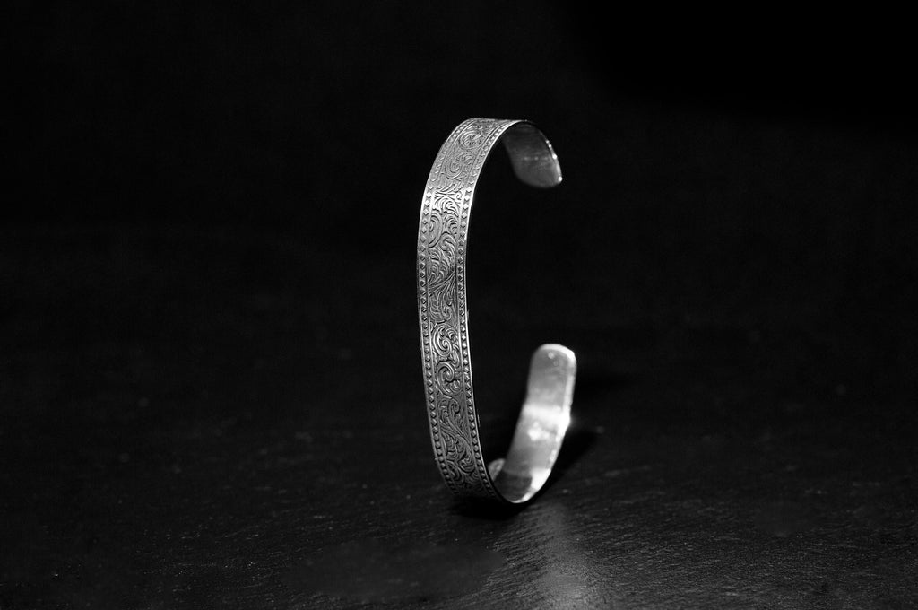 Custom Engraved Silver Bracelet: Handmade Sterling Cuff for Men