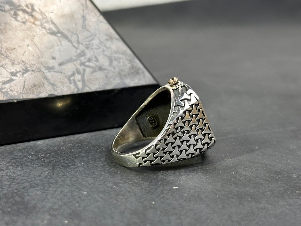 Seal of Solomon Onyx Ring, Double-Sided Sterling Silver (Men's Size)
