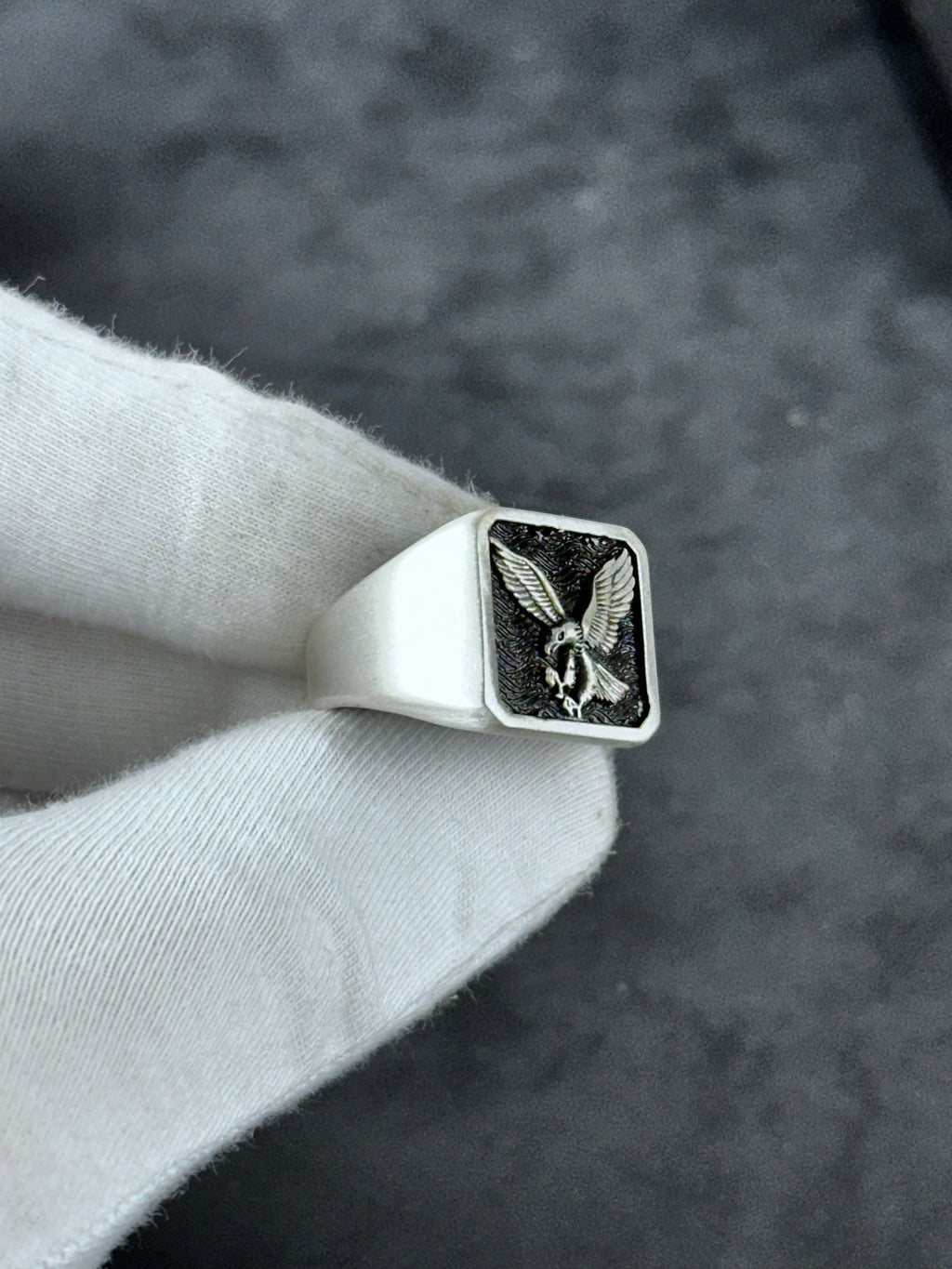 Sterling Silver Eagle Ring: Handmade Men's Statement Accessory