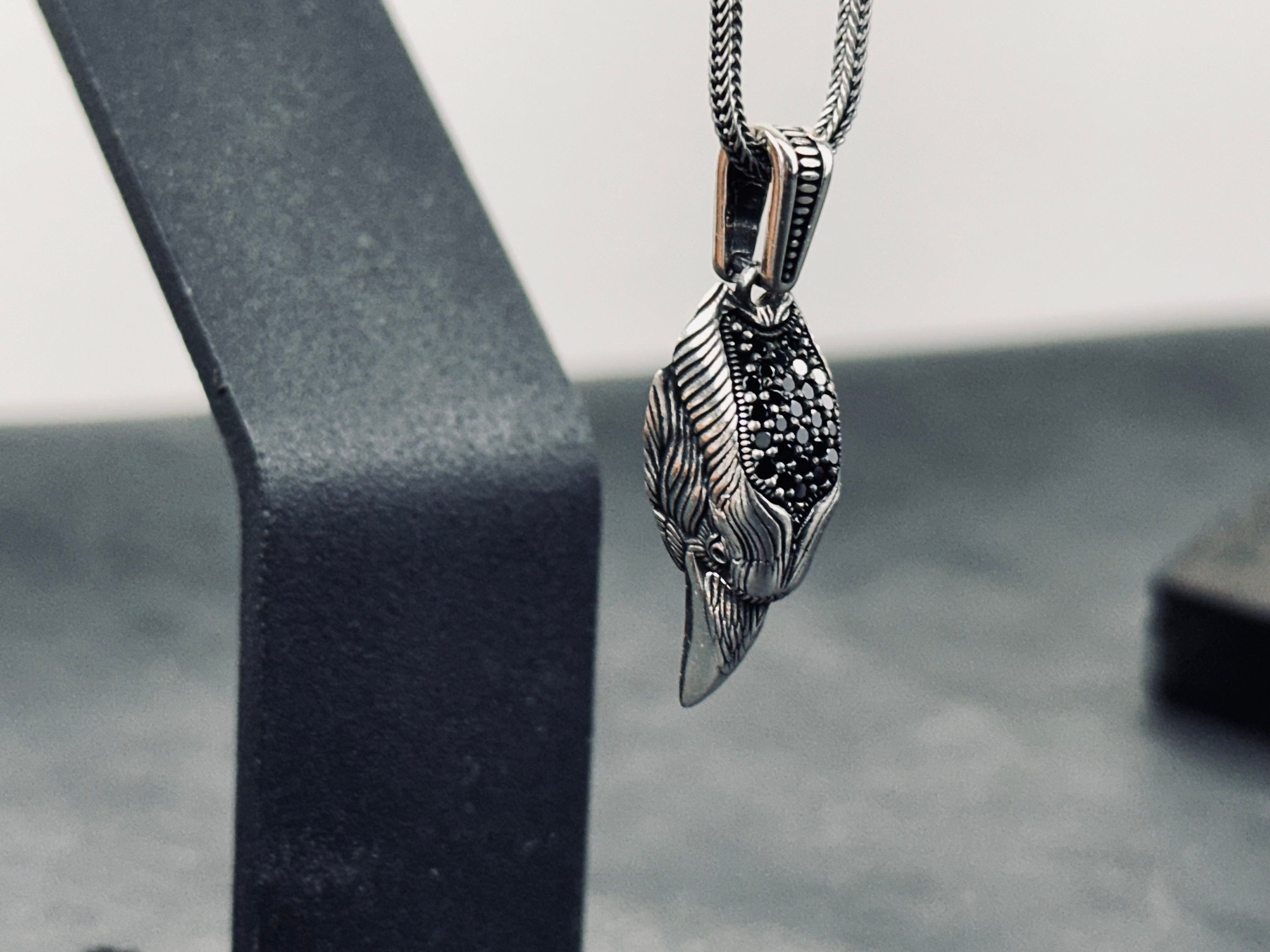 Eagle Pendant Necklace: Sterling Silver Native American Style (Multiple Lengths)
