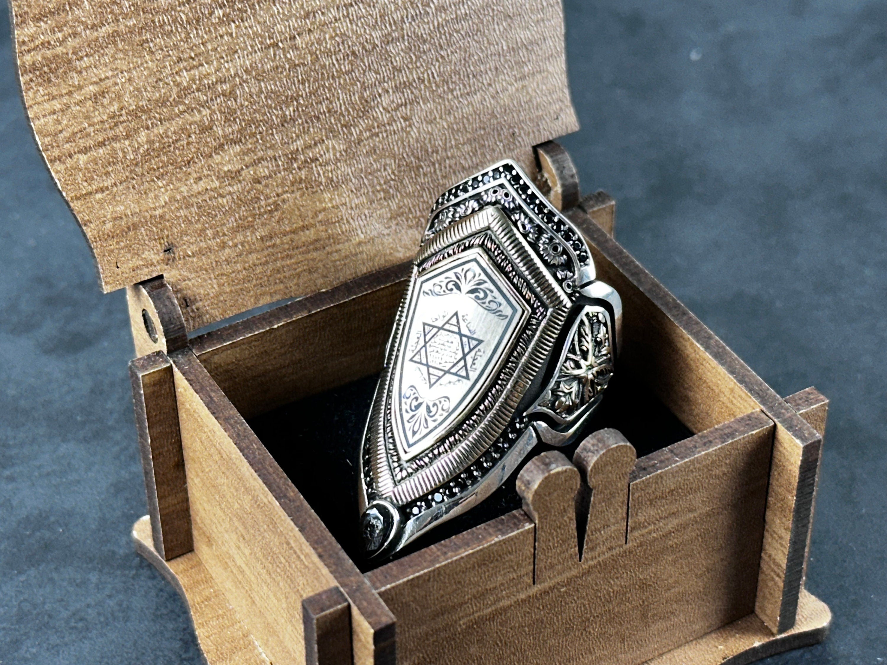 Seal of Solomon Ring: Sterling Silver Zihgir - Handmade Statement