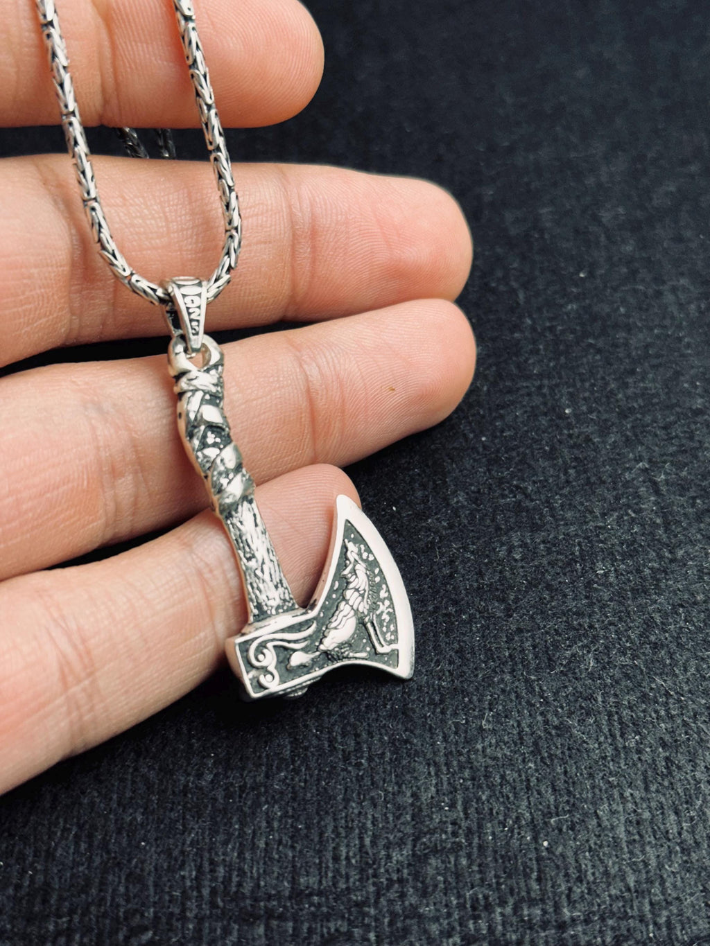 Sterling Silver Axe Pendant: Lumberjack, Fireman, Arborist Jewelry