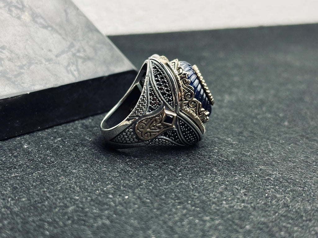 Islamic Statement Ring: Arabic Prayer Engraving (Sterling Silver)