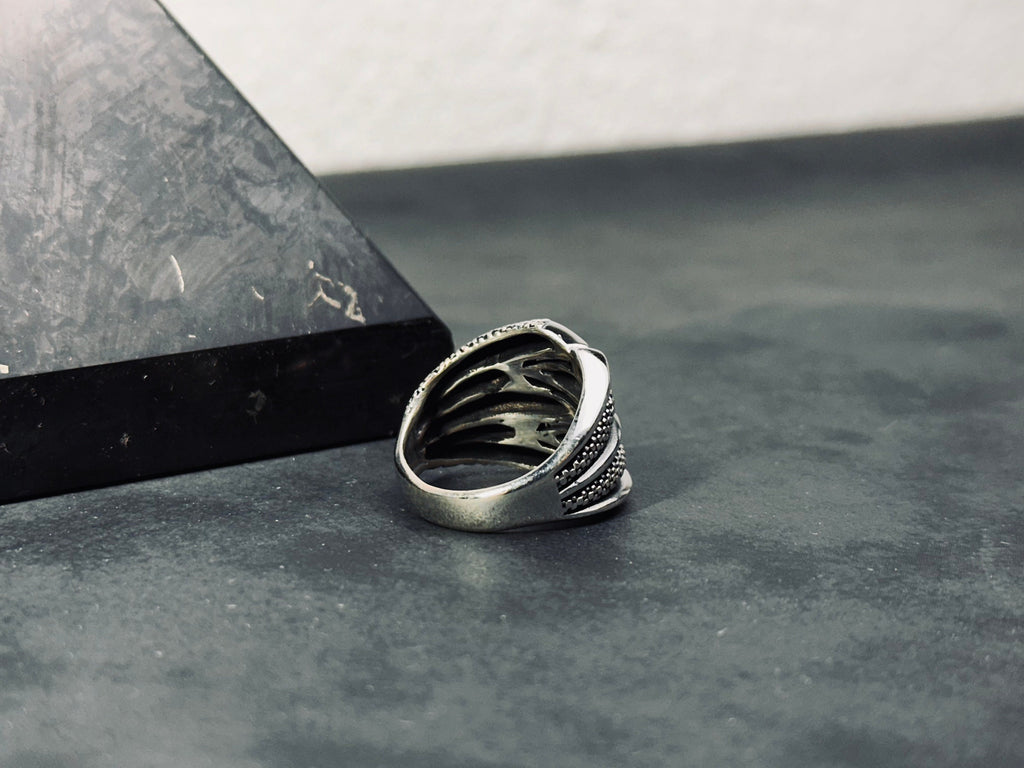 Men's Claw Silver Ring - Handmade 925 Sterling Statement Band
