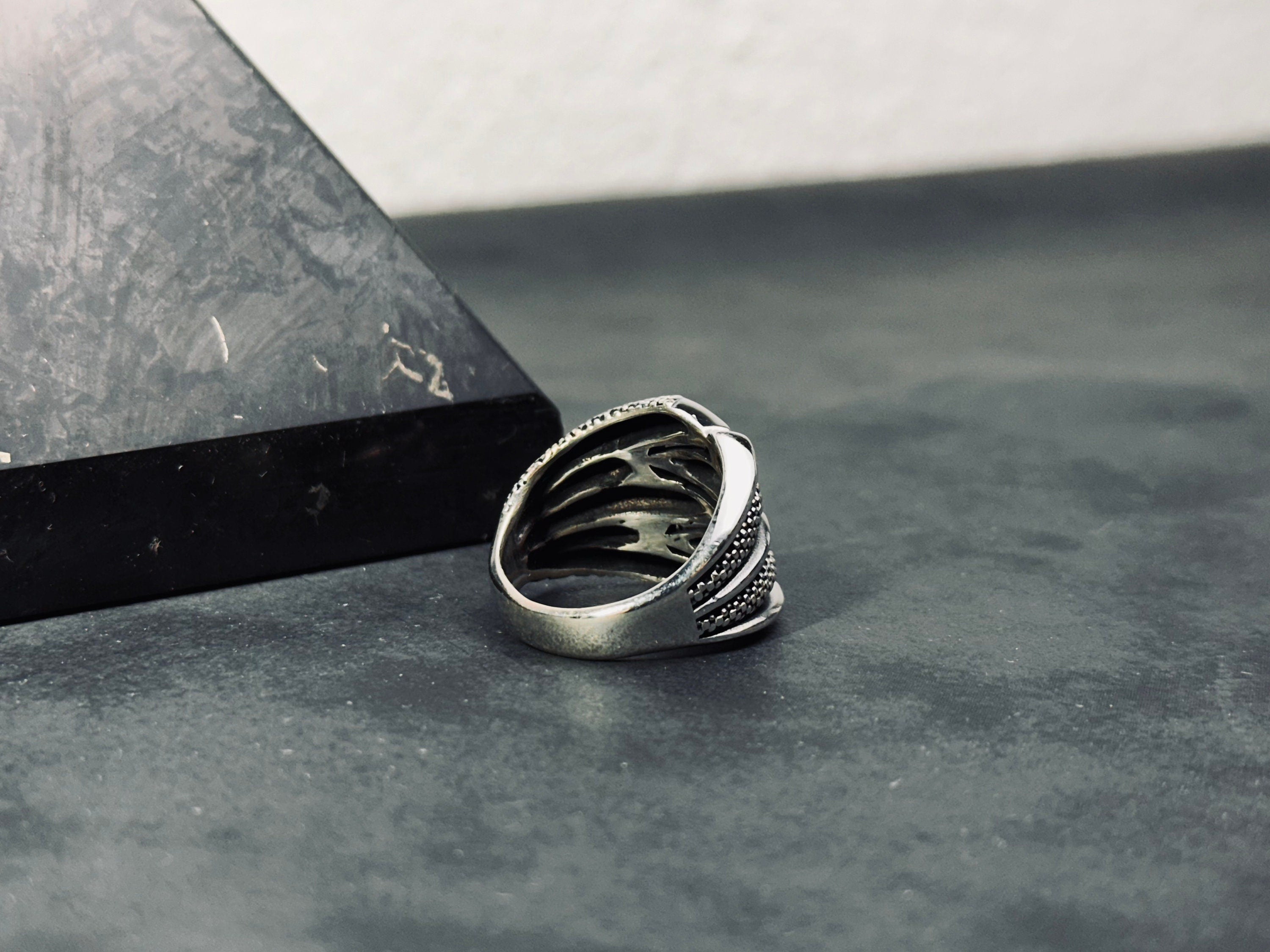 Men's Claw Silver Ring - Handmade 925 Sterling Statement Band